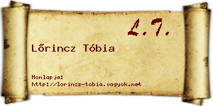 Lőrincz Tóbia névjegykártya